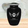 Large Angel Wings Pet Cremation Urn - Jet Black
