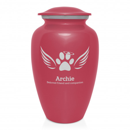 Extra Large Angel Wings Pet Cremation Urn - Rose Pink