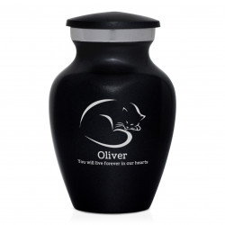 Keepsake Sleeping Cat Pet Cremation Urn - Jet Black