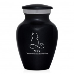 Keepsake Infinite Love Cat Cremation Urn - Jet Black
