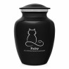 Small Infinite Love Cat Cremation Urn - Jet Black