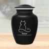 Small Infinite Love Cat Cremation Urn - Jet Black