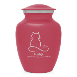 Small Infinite Love Cat Cremation Urn - Rose Pink