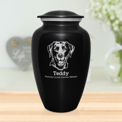 Extra Large Black Lab Pet Cremation Urn - Jet Black