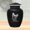Small French Bulldog Pet Cremation Urn - Jet Black