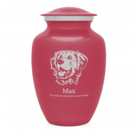 Large Golden Retriever Pet Cremation Urn - Rose Pink