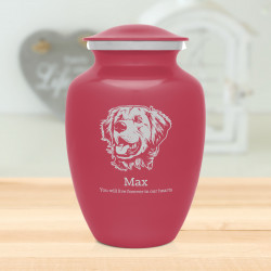 Large Golden Retriever Pet Cremation Urn - Rose Pink