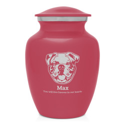 Small English Bulldog Pet Cremation Urn - Rose Pink