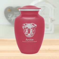 Large English Bulldog Pet Cremation Urn - Rose Pink