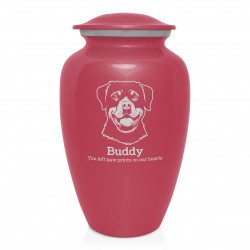 Extra Large Rottweiler Pet Cremation Urn - Rose Pink