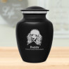 Small Poodle Pet Cremation Urn - Jet Black