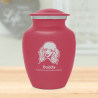 Small Poodle Pet Cremation Urn - Rose Pink