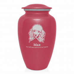 Extra Large Poodle Pet Cremation Urn - Rose Pink