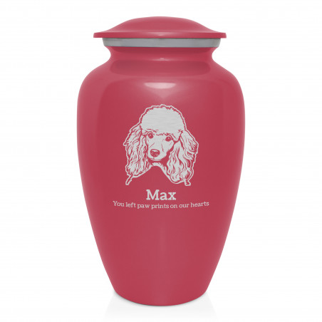 Extra Large Poodle Pet Cremation Urn - Rose Pink