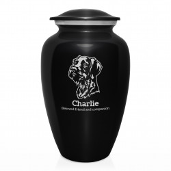 Extra Large German Shorthaired Pointer Pet Cremation Urn - Jet Black