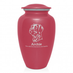 Extra Large German Shorthaired Pointer Pet Cremation Urn - Rose Pink