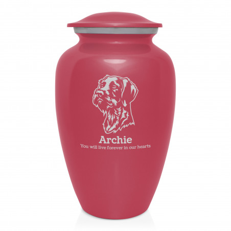 Extra Large German Shorthaired Pointer Pet Cremation Urn - Rose Pink