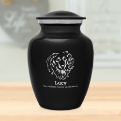 Small Dachund Pet Cremation Urn - Jet Black