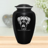 Extra Large Boxer Pet Cremation Urn - Jet Black