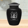 Small Border Collie Pet Cremation Urn - Jet Black
