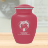 Small Pug Pet Cremation Urn - Rose Pink