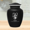 Small Australian Shepherd Pet Cremation Urn - Jet Black