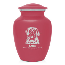 Small English Mastiff Pet Cremation Urn - Rose Pink