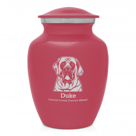 Small English Mastiff Pet Cremation Urn - Rose Pink