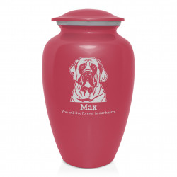Extra Large English Mastiff Pet Cremation Urn - Rose Pink