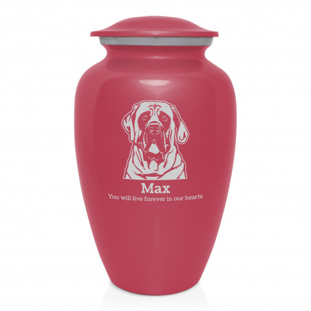 Extra Large English Mastiff Pet Cremation Urn - Rose Pink