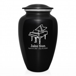 Piano Cremation Urn - Jet Black