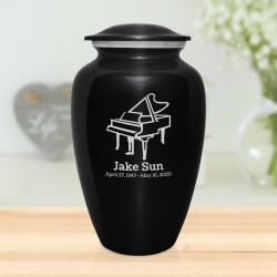 Piano Cremation Urn - Jet Black
