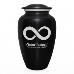 Infinity Cremation Urn - Jet Black