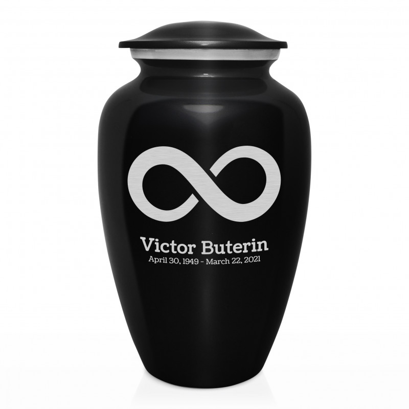 Infinity Cremation Urn - Jet Black