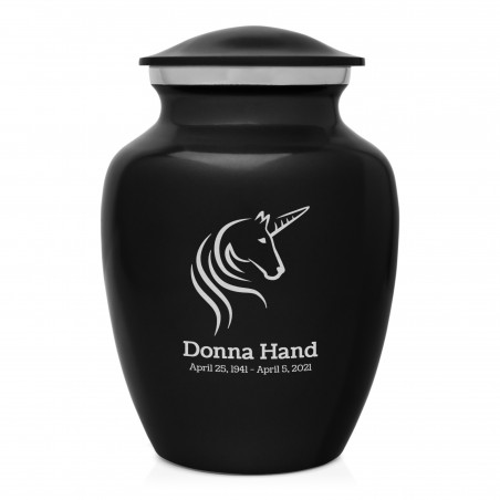 Unicorn Sharing Urn - Jet Black