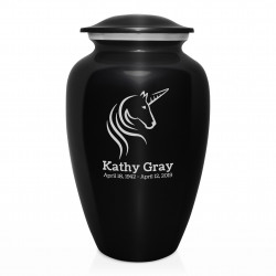 Unicorn Cremation Urn - Jet Black