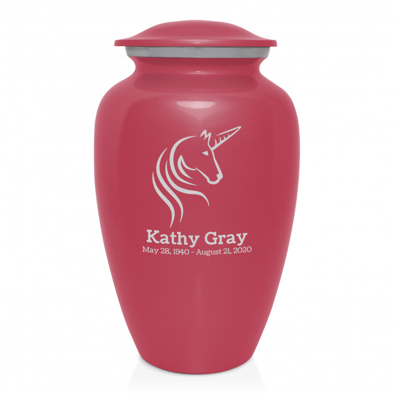 Unicorn Cremation Urn - Rose Pink