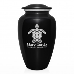 Sea Turtle Cremation Urn - Jet Black