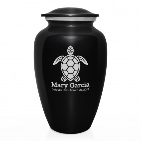 Sea Turtle Cremation Urn - Jet Black