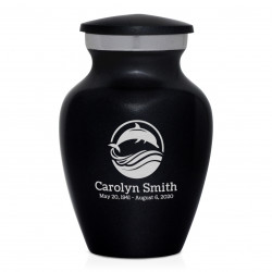 Dolphin Keepsake Urn - Jet Black