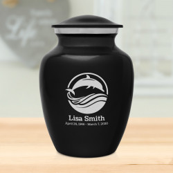 Dolphin Sharing Urn - Jet Black