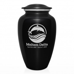 Dolphin Cremation Urn - Jet Black