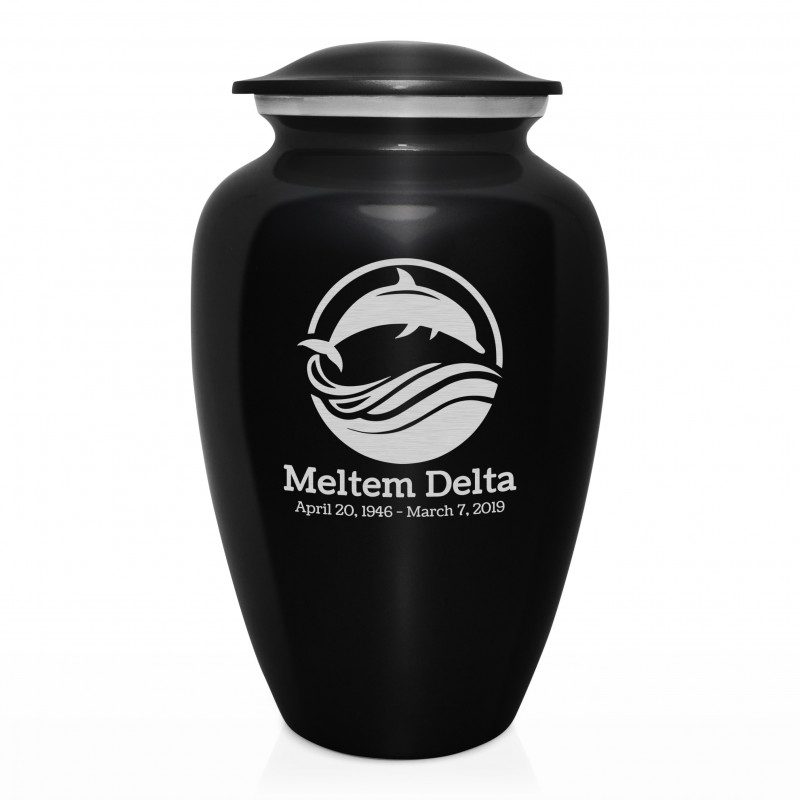 Dolphin Cremation Urn - Jet Black