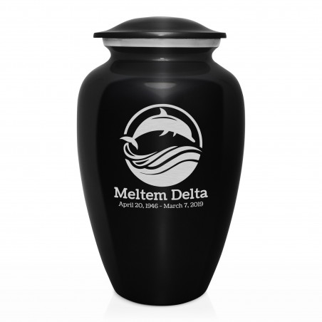 Dolphin Cremation Urn - Jet Black