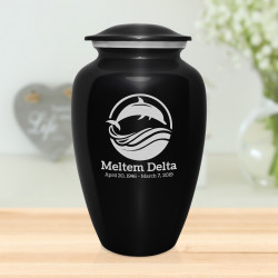 Dolphin Cremation Urn - Jet Black