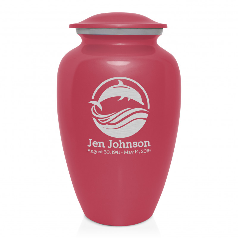 Dolphin Cremation Urn - Rose Pink