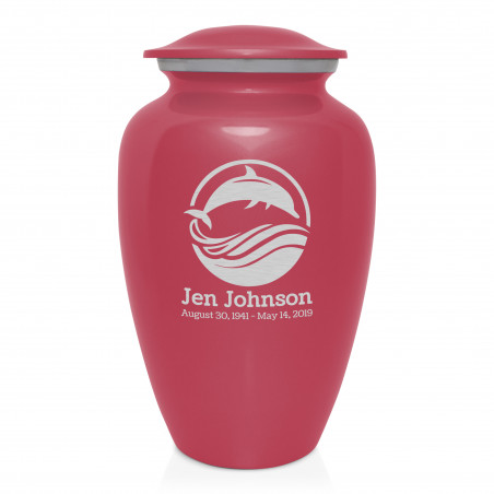 Dolphin Cremation Urn - Rose Pink