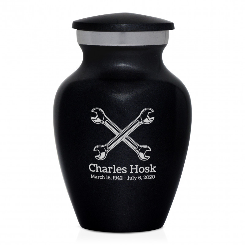 Mechanic Wrench Keepsake Urn - Jet Black