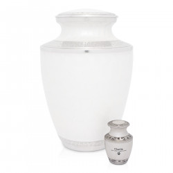 Paw Print Pet Keepsake Urn - Radiant White