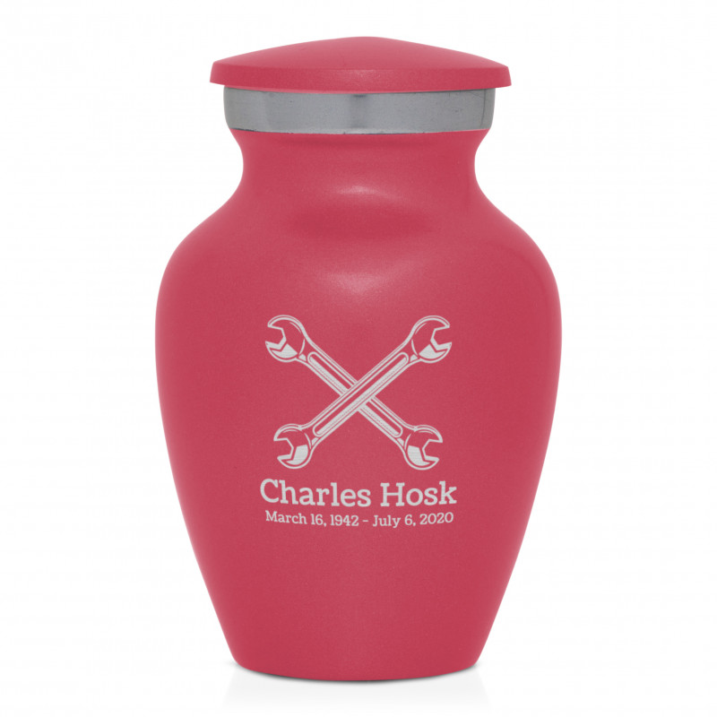 Mechanic Wrench Keepsake Urn - Rose Pink